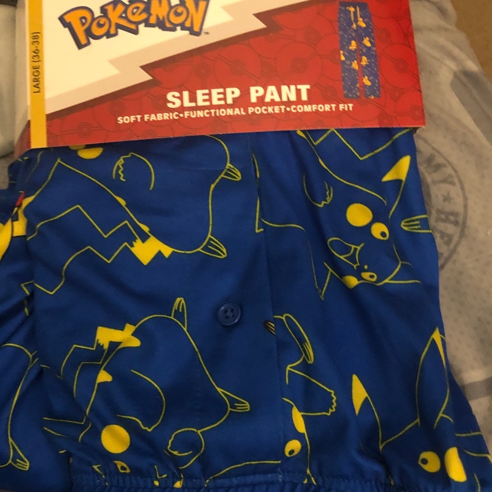 Pokemon Blue and Yellow Pikachu Kids Pajama Bottoms